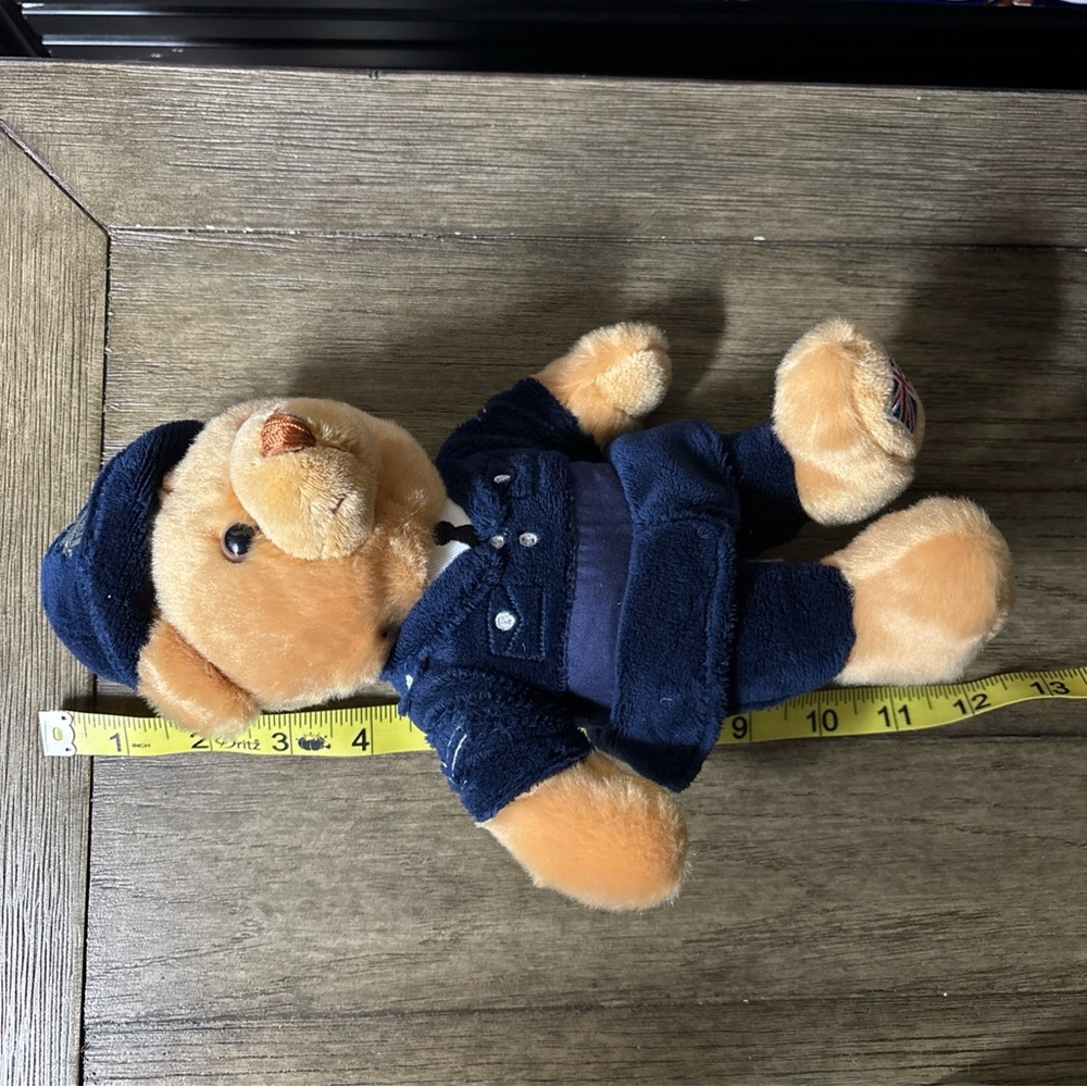 Plush Police Bear Toy - Tan and Blue kids stuffed animal used - Picture 6 of 16
